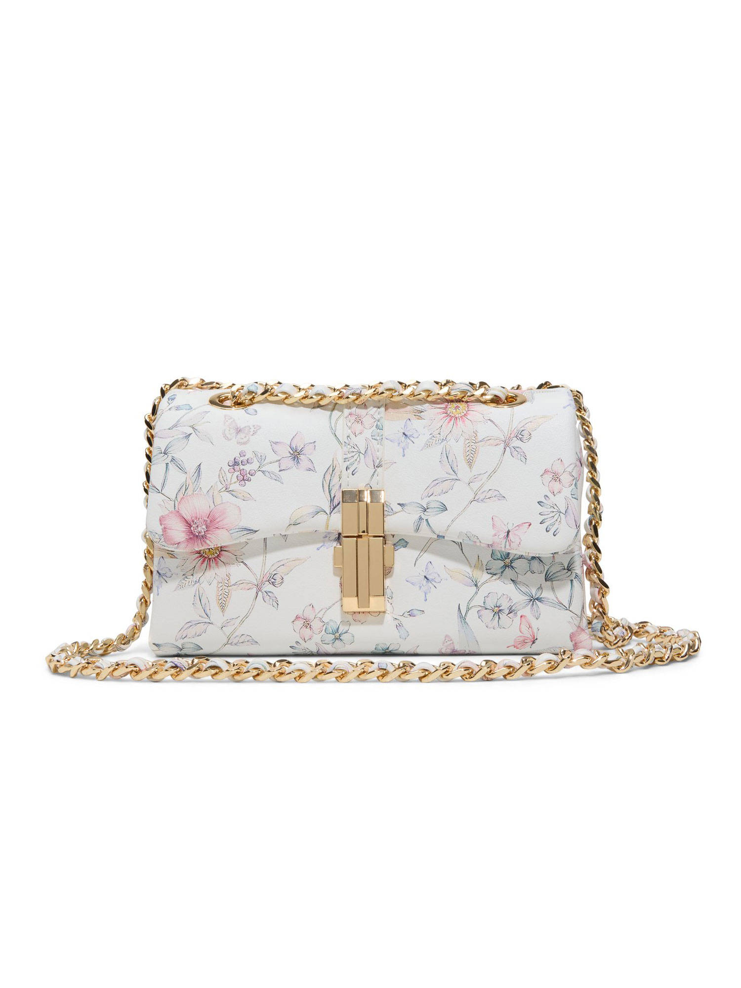 Aldo White Synthetic Floral Slingbag