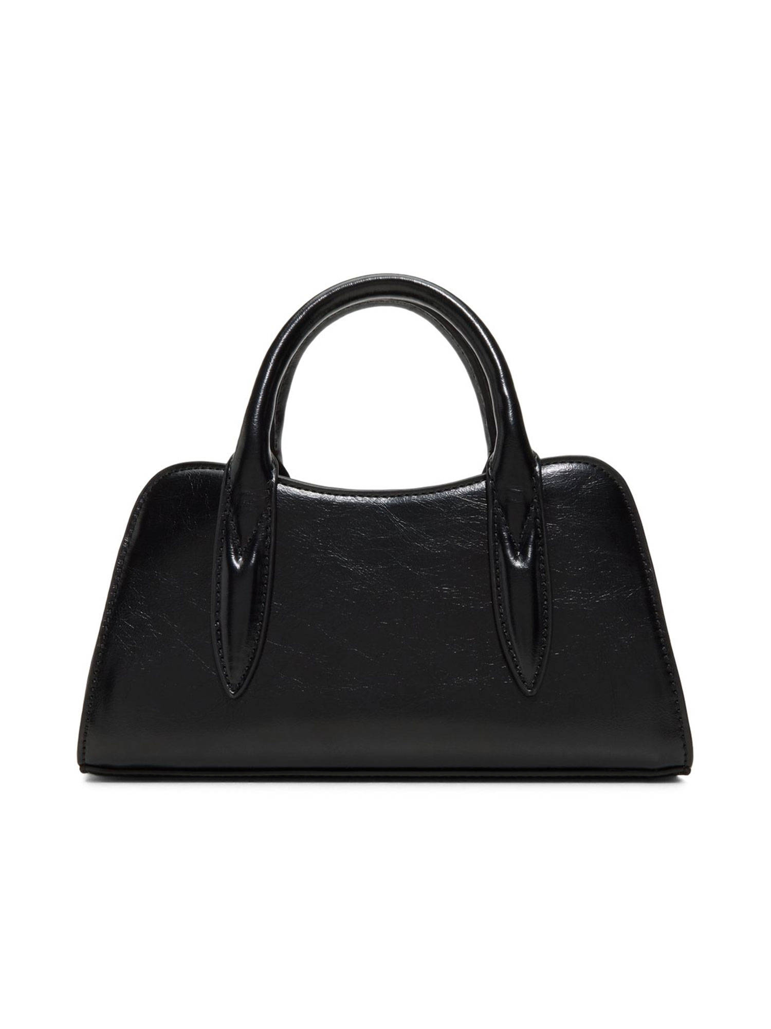 Call It Spring Black Synthetic Solid Handbag with Detachable Strap