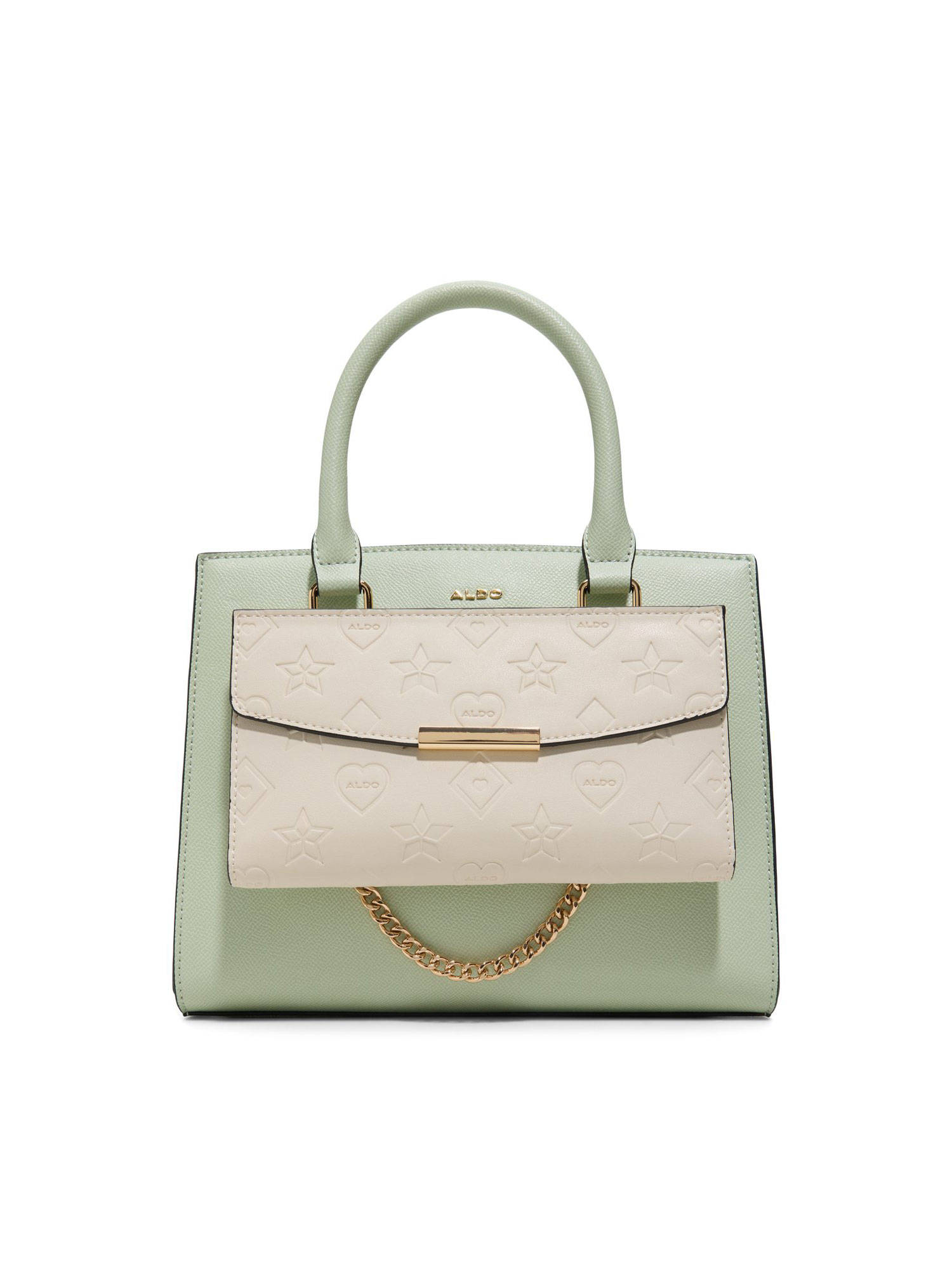 Aldo Green Synthetic Solid Handbag with Detachable Strap