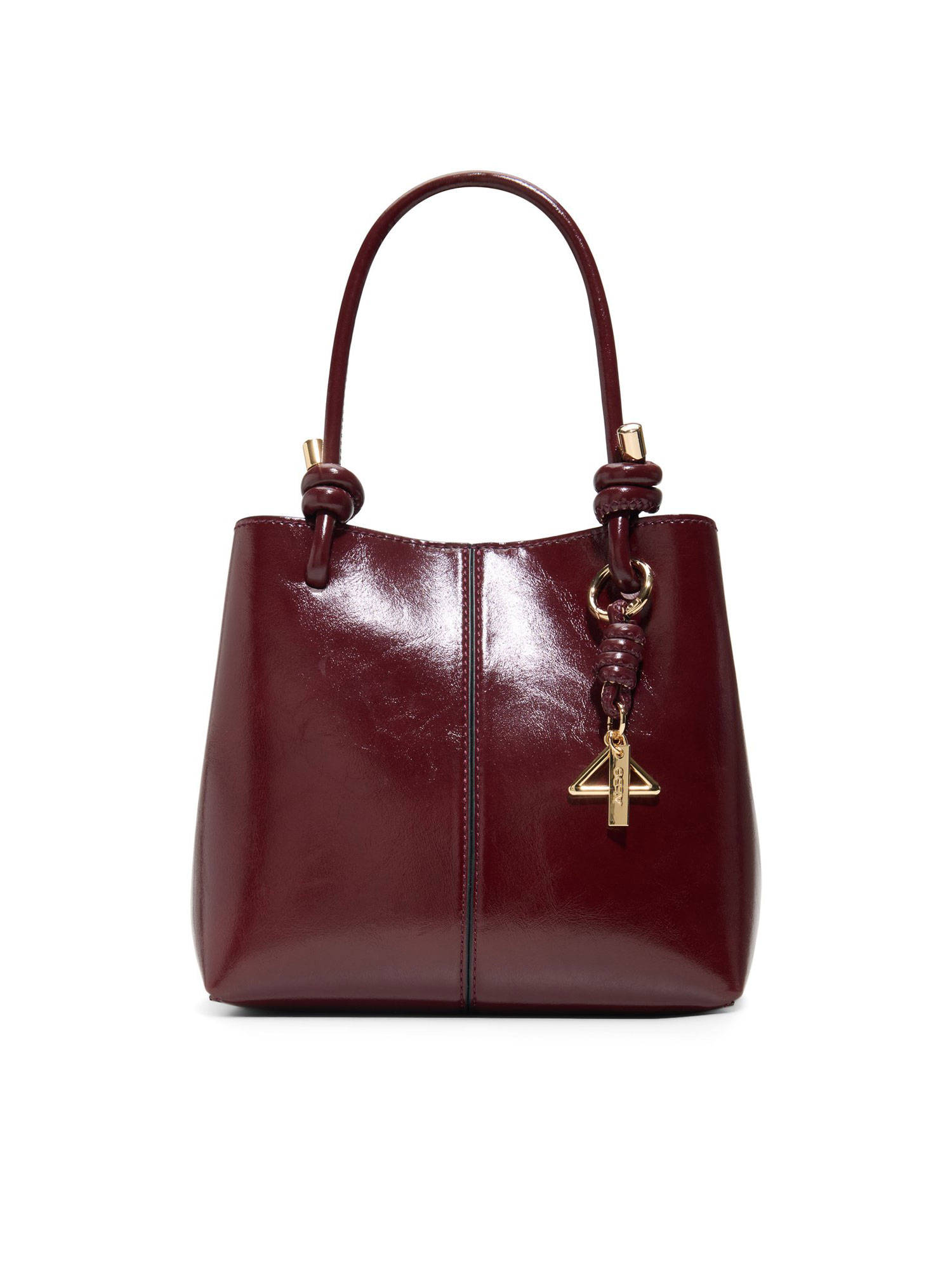 Aldo Maroon Synthetic Solid Handbag with Detachable Strap