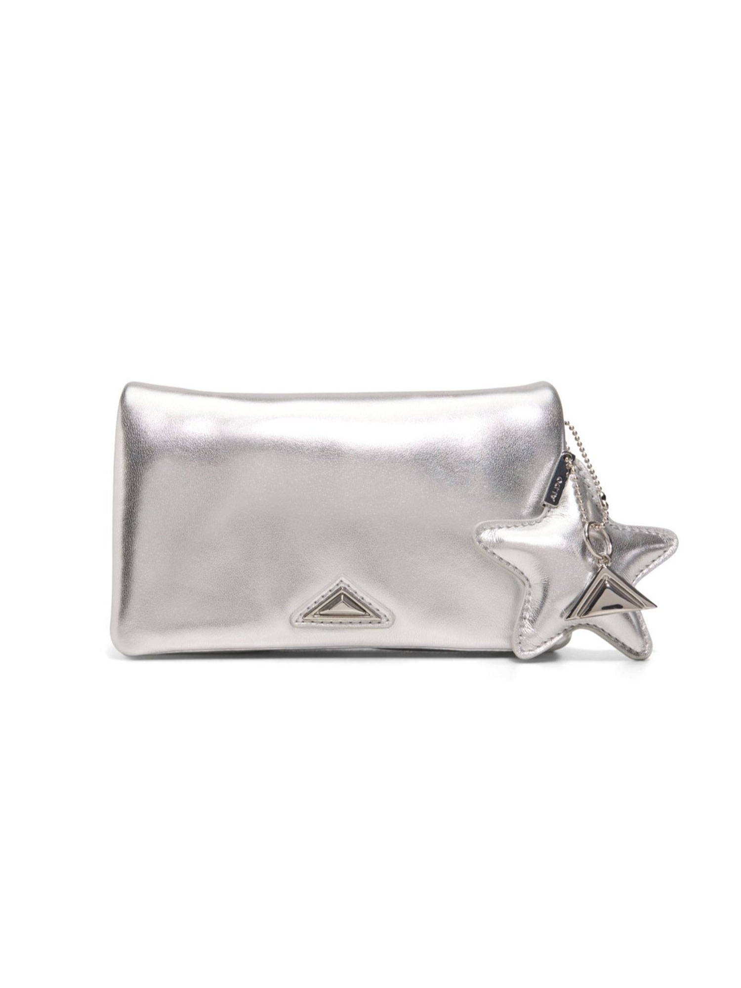 Aldo Silver Synthetic Solid Slingbag with Detachable Strap