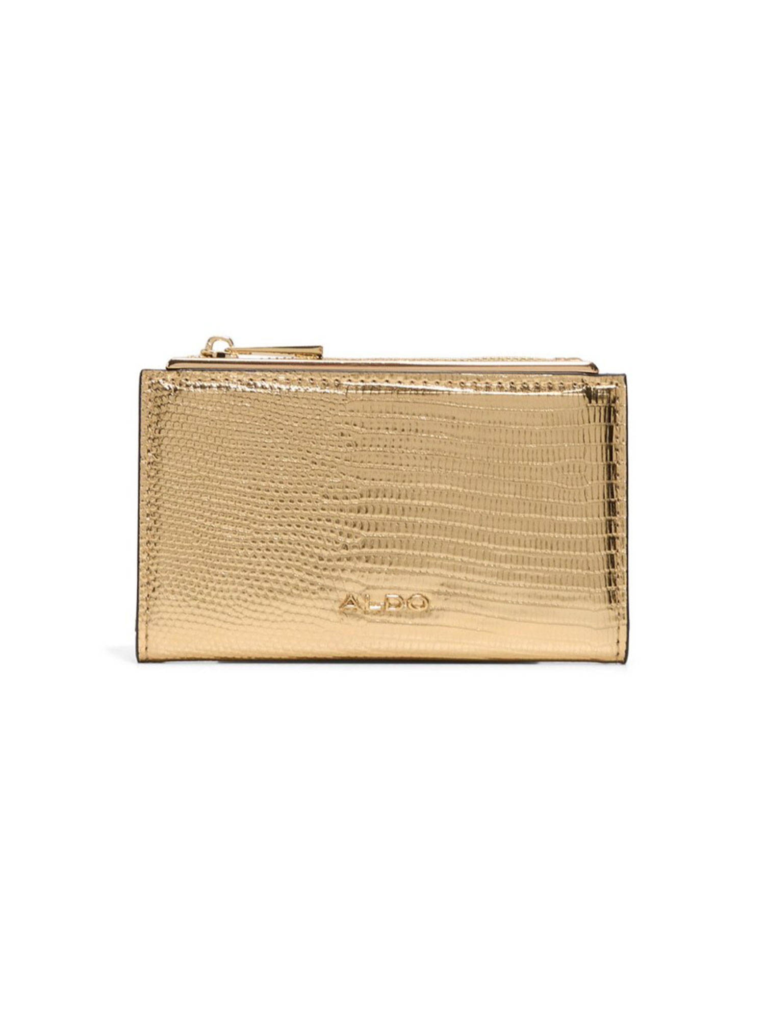 Aldo Gold Synthetic Solid Wallet