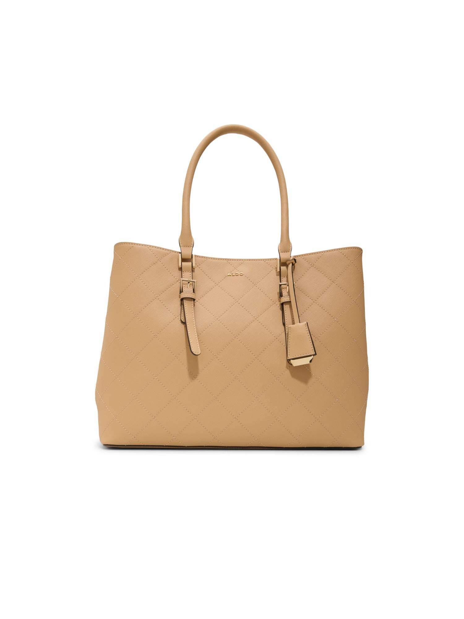 Aldo Brown Synthetic Solid Handbag with Detachable Strap