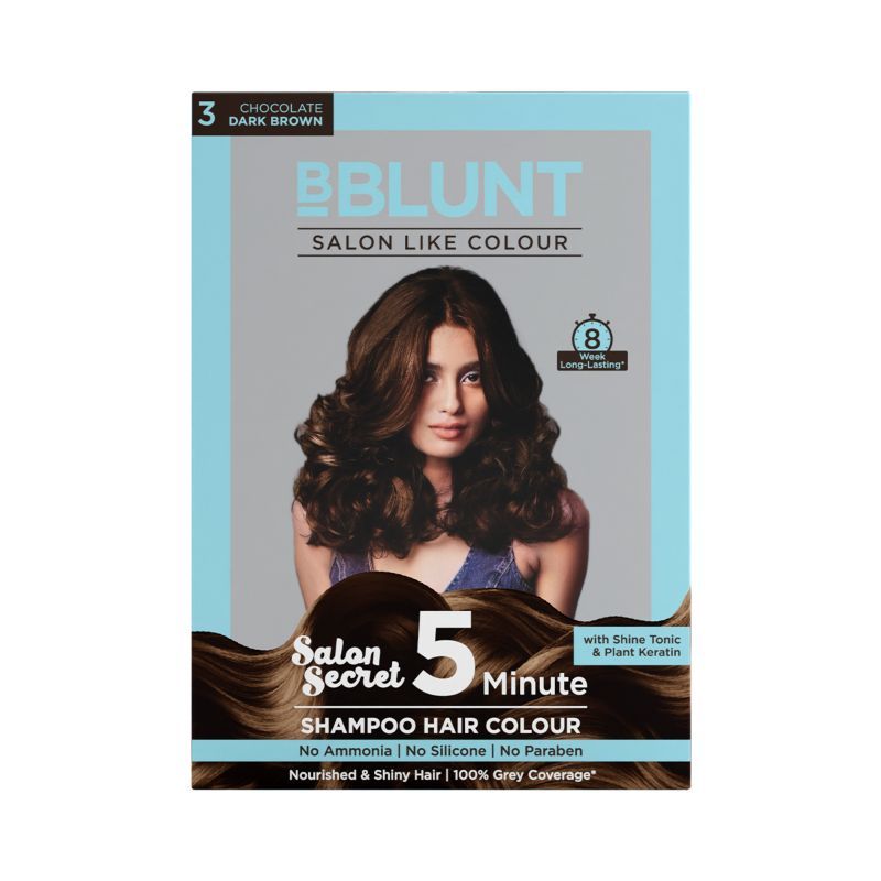 BBlunt 5 Minute Shampoo Hair Colour For 100% Grey Coverage - Chocolate Dark  Brown: Buy BBlunt 5 Minute Shampoo Hair Colour For 100% Grey Coverage -  Chocolate Dark Brown Online at Best Price in India | Nykaa