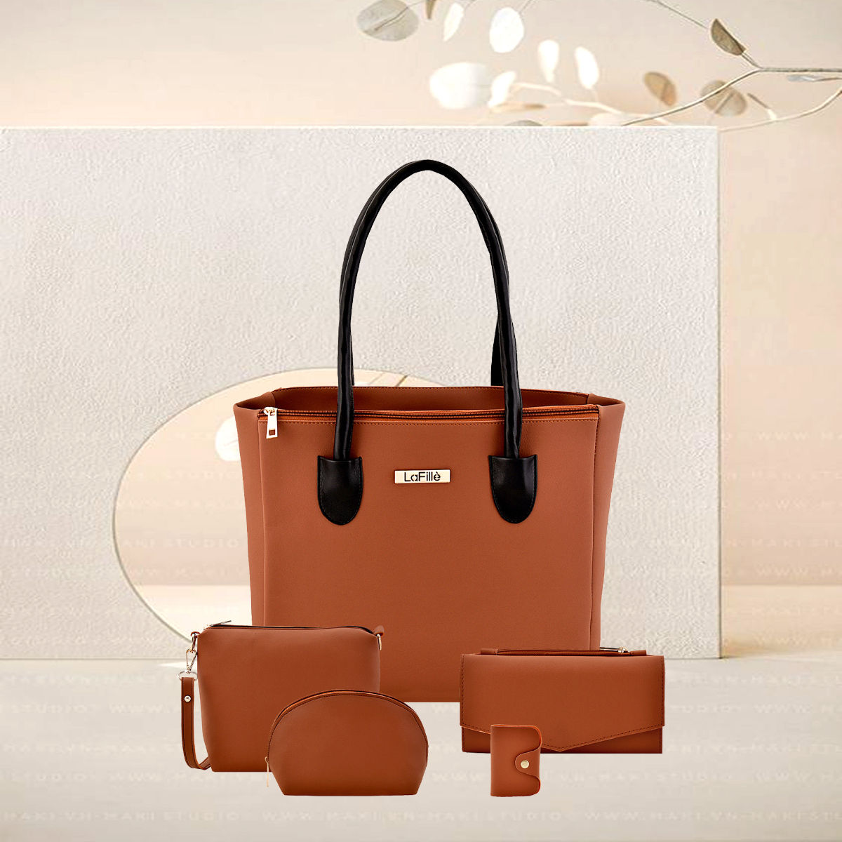Buy LaFille Handbags for Women - Set of 4 Combo - Ladies Purse - Cardholder  & Mobile Pouch - Blue Online