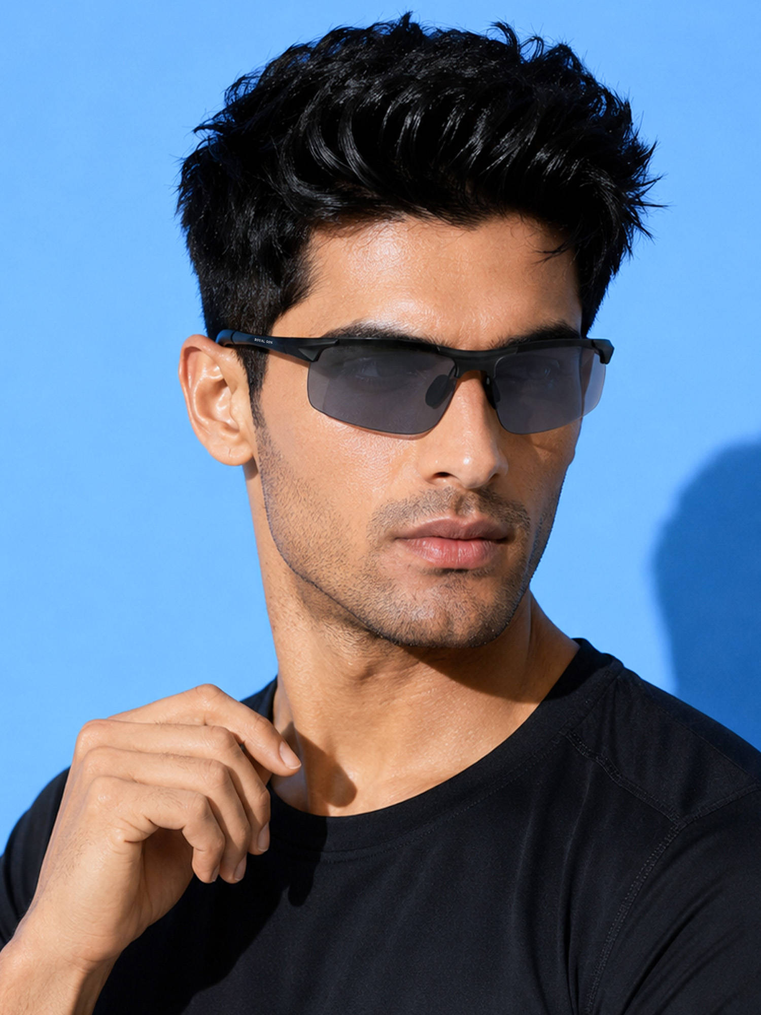 Royal Son Men Sport Polarized Sunglasses Black Lens (Large)-CHI0094-C5