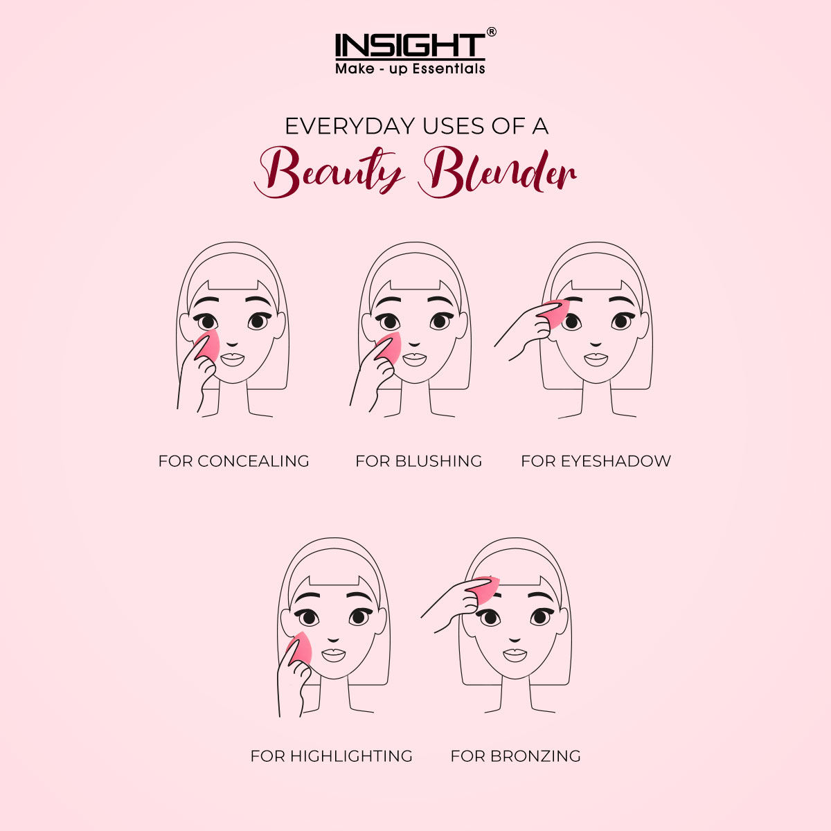 Insight Cosmetics Beauty Blender Sponge Applicator Pink Buy Insight