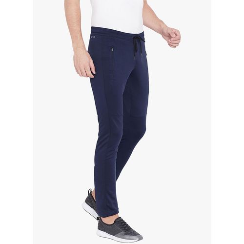 Athlisis Men Navy Blue Solid Slim Fit Track Pants