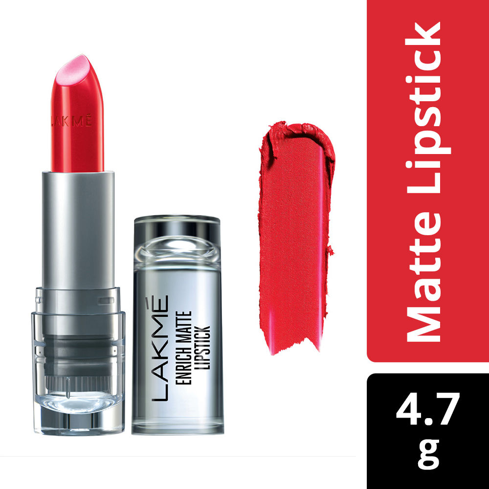 lakme enrich matte lipstick red colour