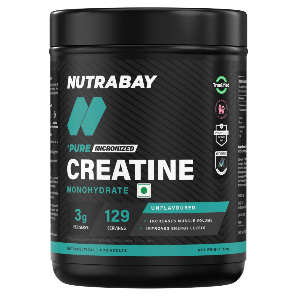 Nutrabay Pure Micronized Creatine Monohydrate Powder - Unflavoured