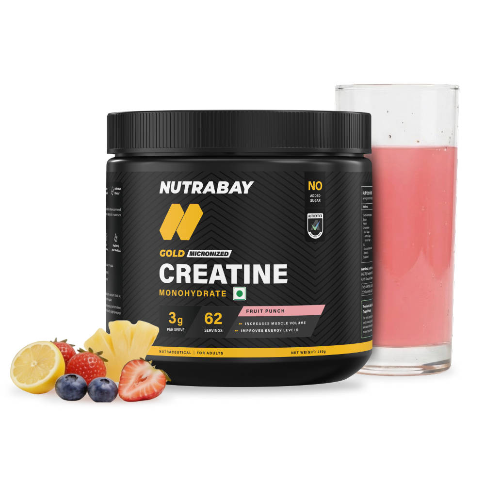 Nutrabay Gold Micronised Creatine Monohydrate Powder - Fruit Punch