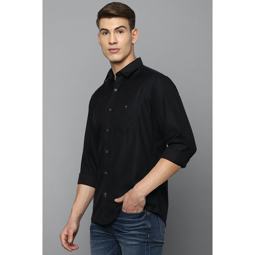 Louis Philippe Cotton Nylon Spandex Elastane Black Mens Shirts - Get Best  Price from Manufacturers & Suppliers in India