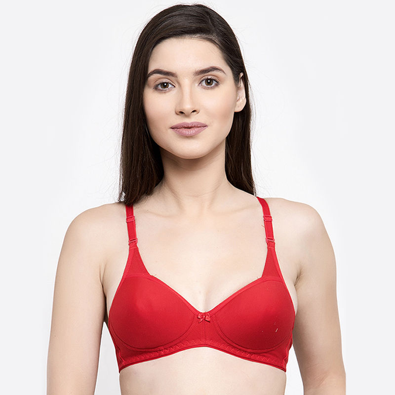 Buy Quttos Red Solid Polycotton T-shirt Bra For Women (QT-BR-4004) Online  at Best Prices in India - JioMart.