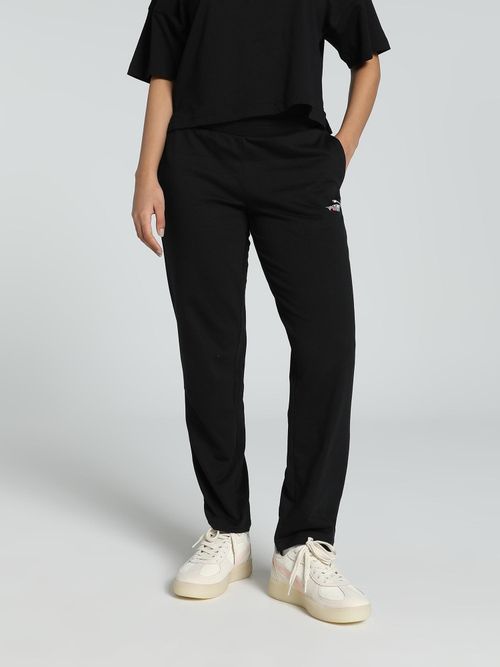 Puma ESS Logo Graphic op Womens Black Trackpants (L)