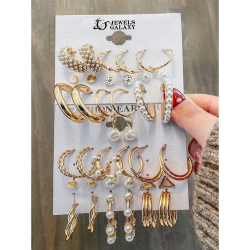 Jewelz Fashion Gold Hoop Earrings for Women Pack of