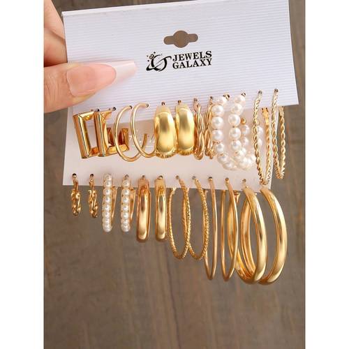 Jewelz Fashion Gold Hoop Earrings for Women Pack of
