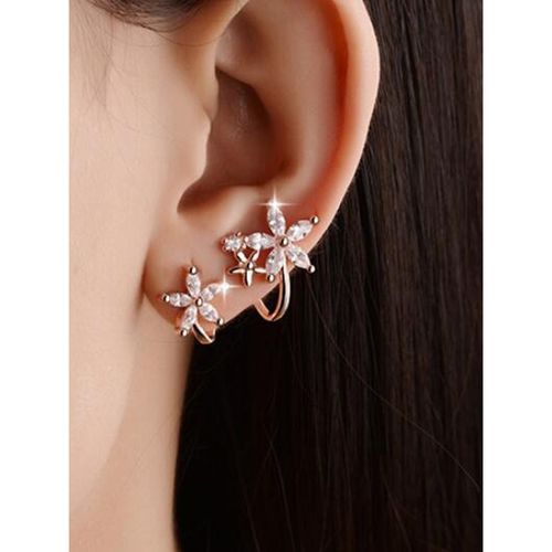 Buy Jewels Galaxy Rose Gold Plated American Diamond Studded Triple