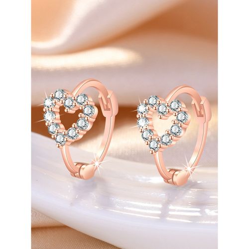 Pandora Rose Gold Heart Earrings Jewels Galaxy Rose Gold Plated