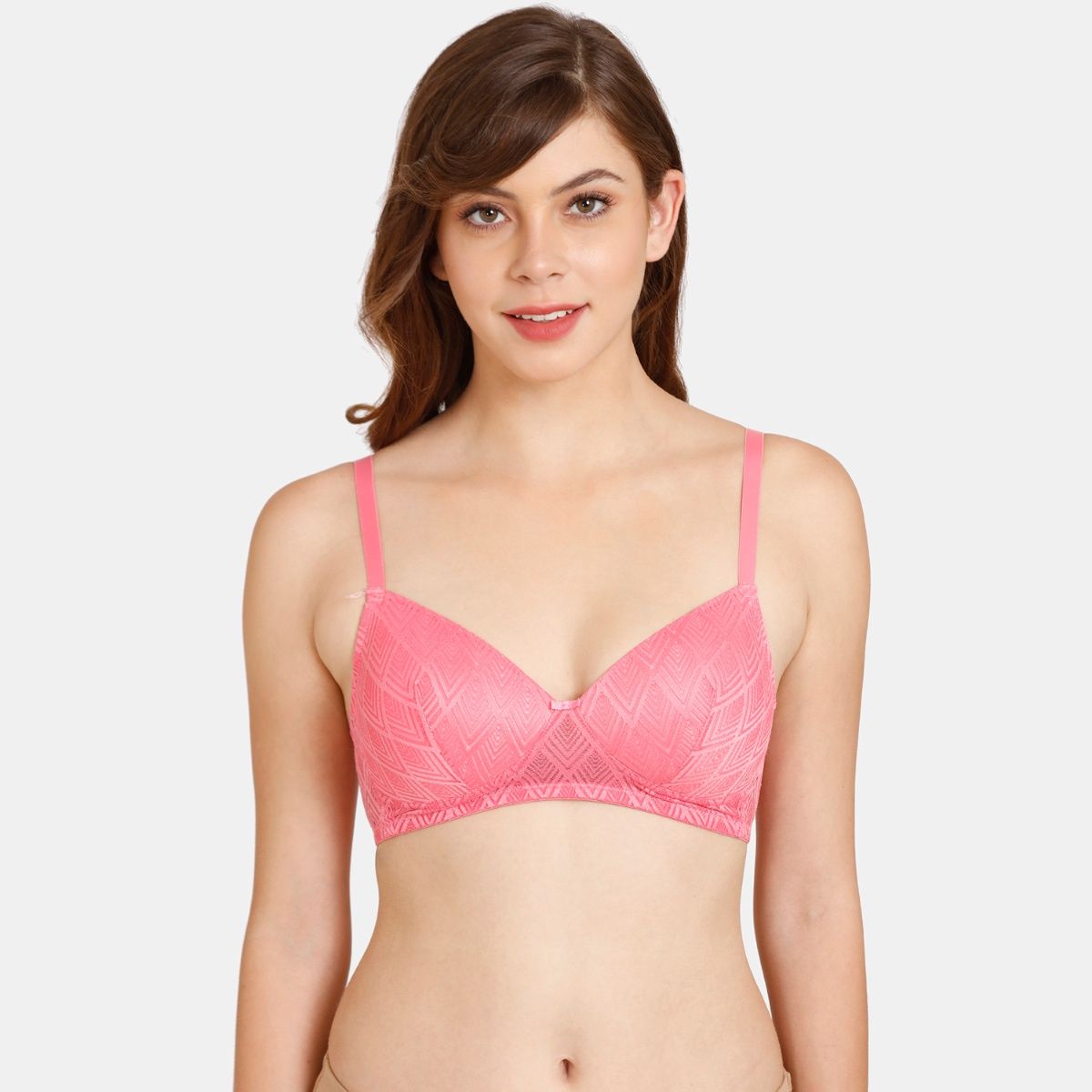 Buy Zivame Rosaline Padded Non Wired 3-4th Coverage T-shirt Bra - Orchid  Pink Pink online