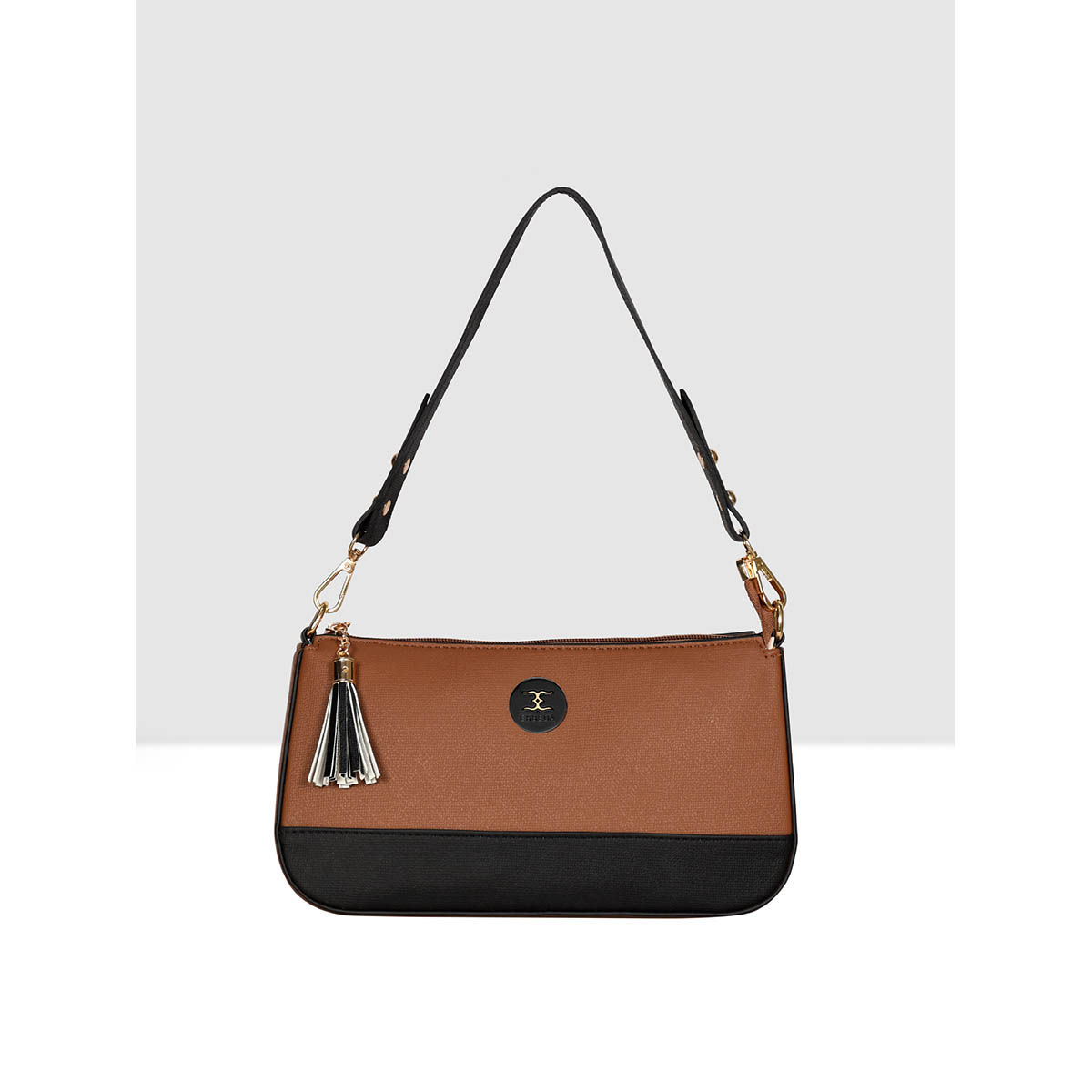 Buy ESBEDA Tan Black Color Classic Drymilk Medium Shoulder Bag for