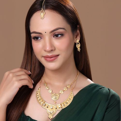 Buy Yellow Chimes One Gram Gold Jewellery Bridal Choker Necklace - Main Image