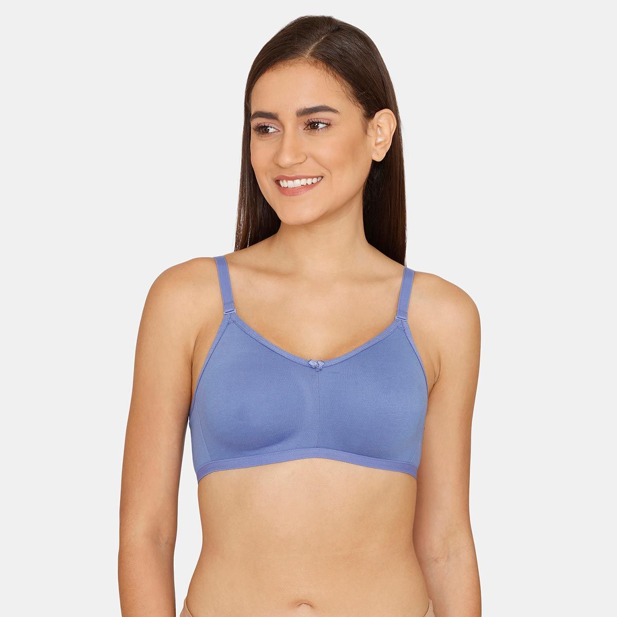 Buy Rosaline Everyday Double Layered Non-Wired 3/4th Coverage T-Shirt Bra -  Amparo Blue online