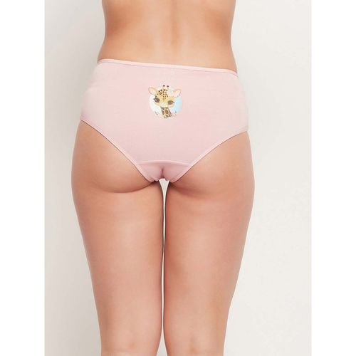 Buy CLOVIA Mid Waist Hipster Panty in Baby Pink - Cotton