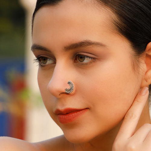 Sheer by Priyaasi Maharashtrian Oxidised Silver Nath