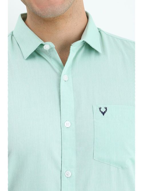 Buy Allen Solly Men Green Slim Fit Textured Full Sleeves Formal Shirts  Online