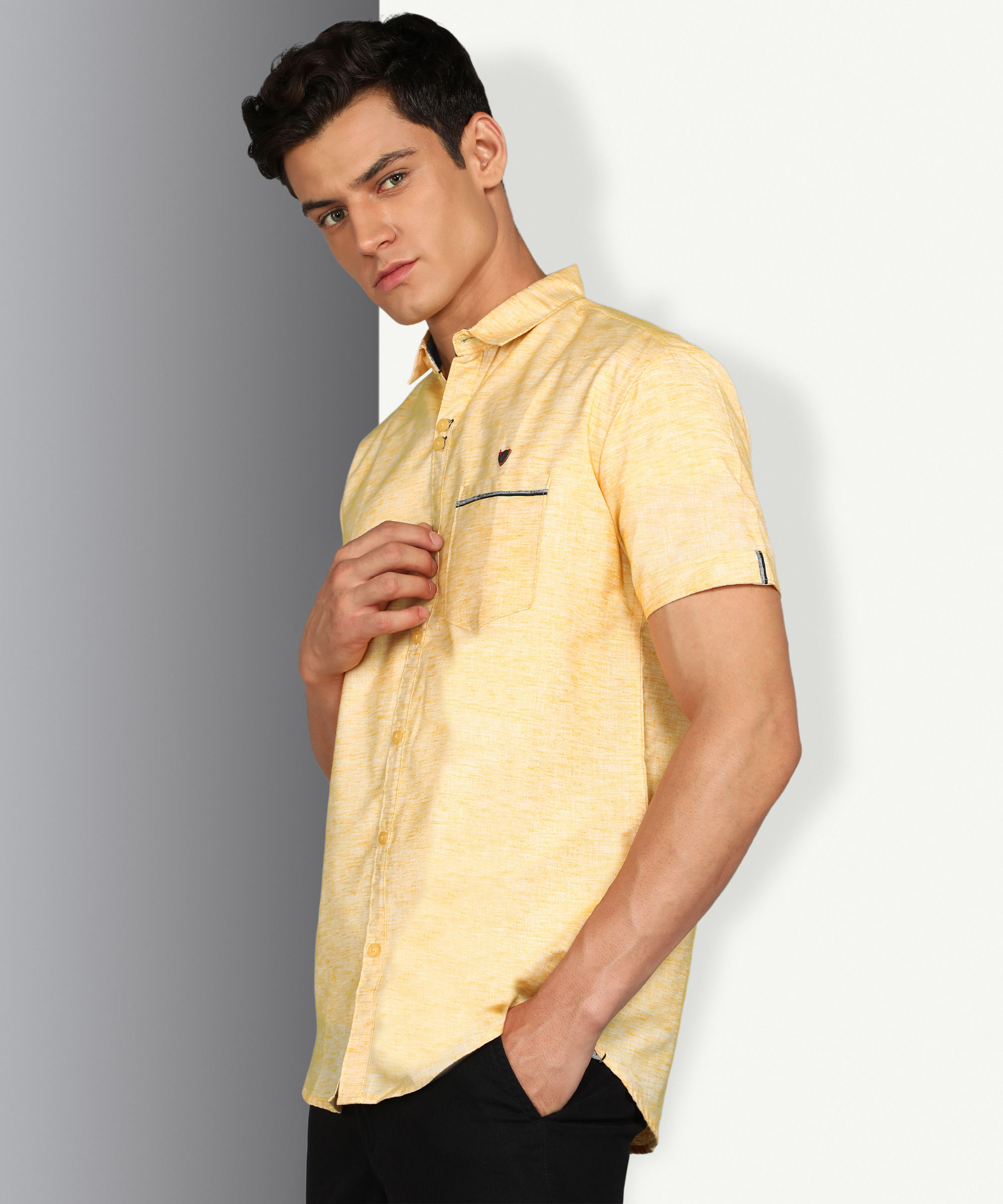 Buy KUONS AVENUE Men's Linen Cotton Half Sleeve Shirt Online
