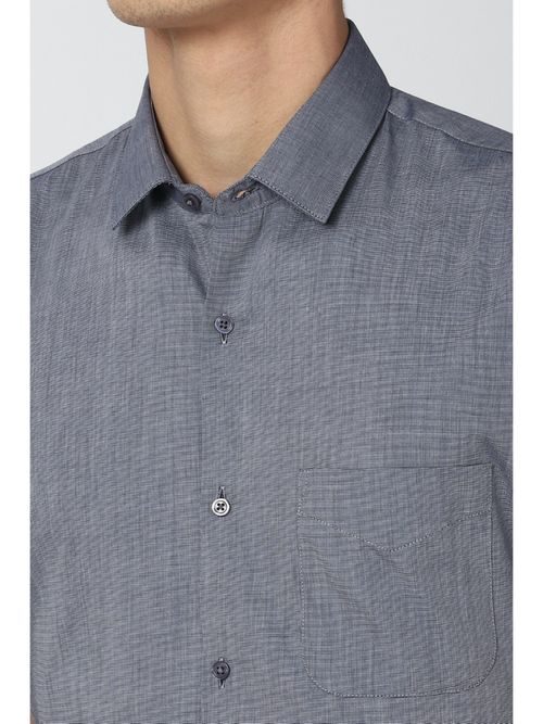 Buy Peter England Men Grey Regular Fit Formal Half Sleeves Formal