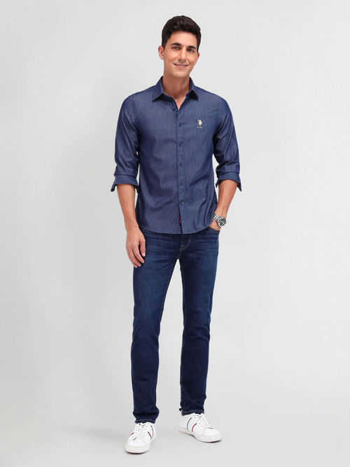 Buy Polo Denim Slim Fit Chambray Shirt Online