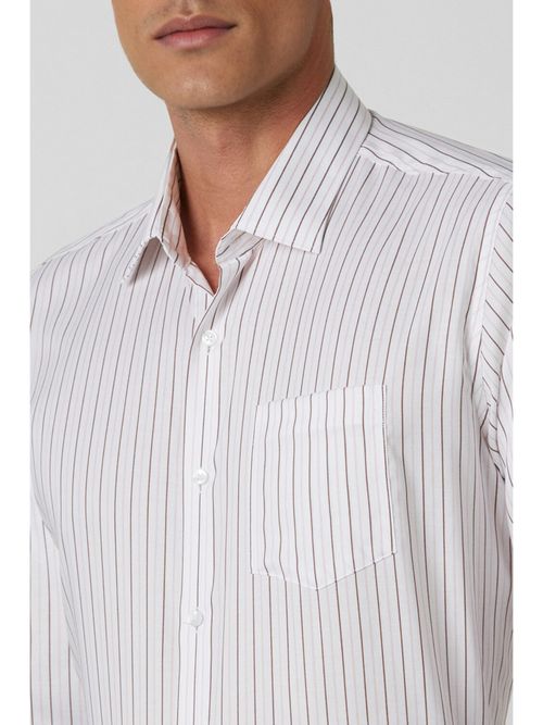 van heusen white satin stripe dress shirt Van Heusen Satin Stripe Dress Shirt Wrinkle Free Mens 16 1/2(34/37) Cream Cotton