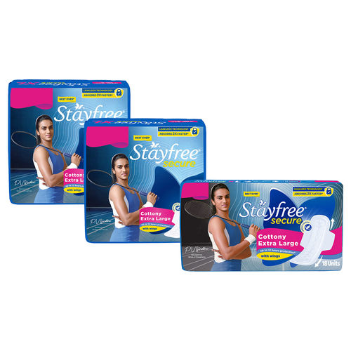 Stayfree Secure Cottony Soft Sanitary Pads (Extra Large Wings