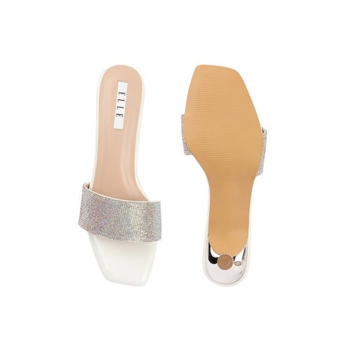 Buy ELLE White Embellished Women Wedding Sandal Heels Online