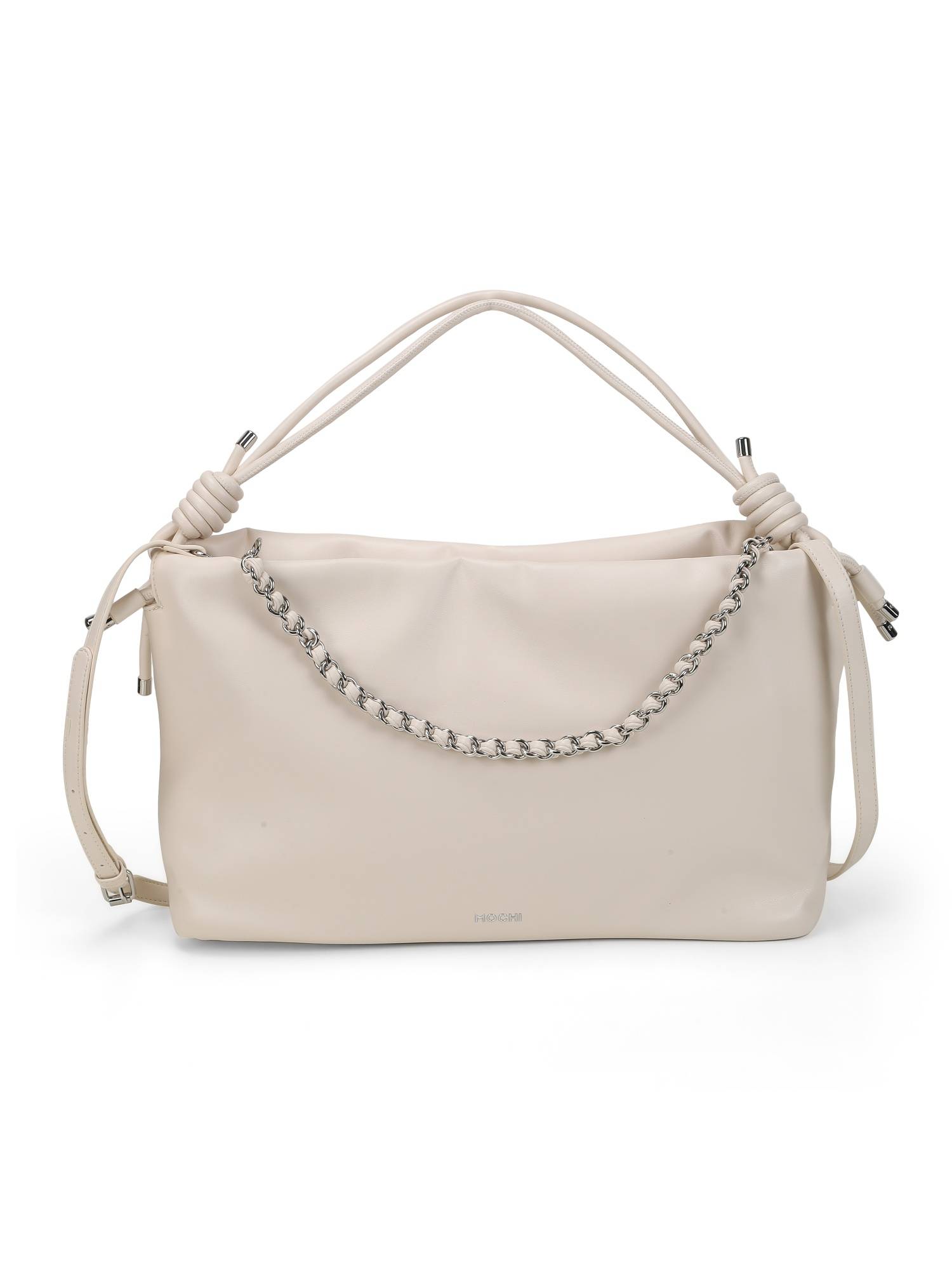 Mochi Women Off White Shoulder Bag with Detachable Strap