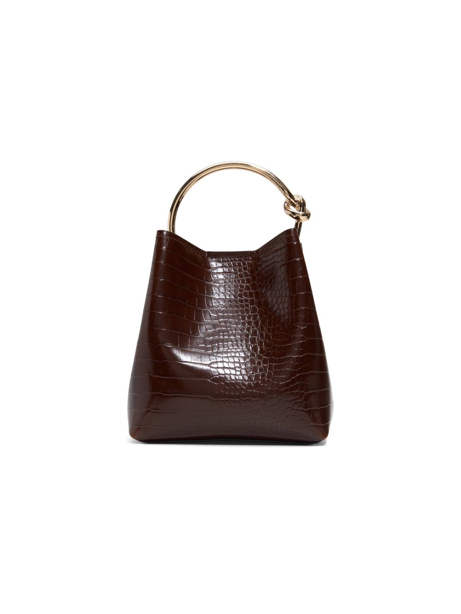 Aldo Women Bienka Brown Textured Bucket Bag with Detachable Strap