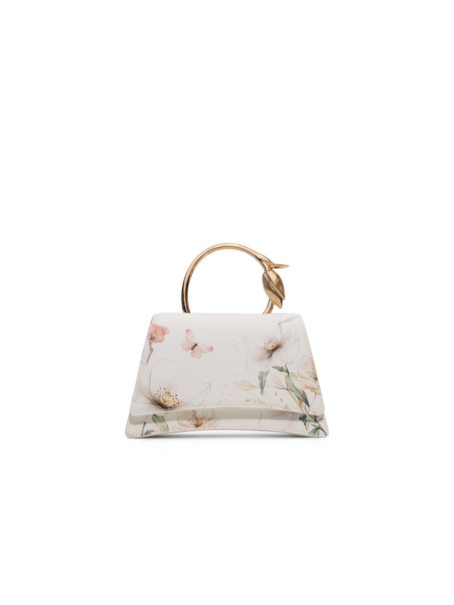 Aldo Women Desertrose White Floral Satchel Bag with Detachable Starp