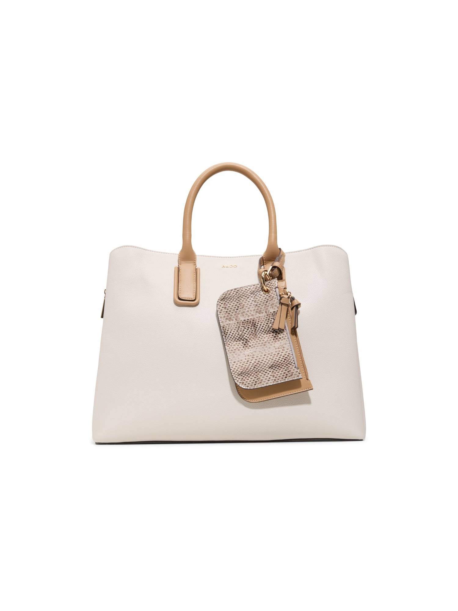 Aldo Women Jeinna Bone Off White Handbag with Detachable Strap and Pouches