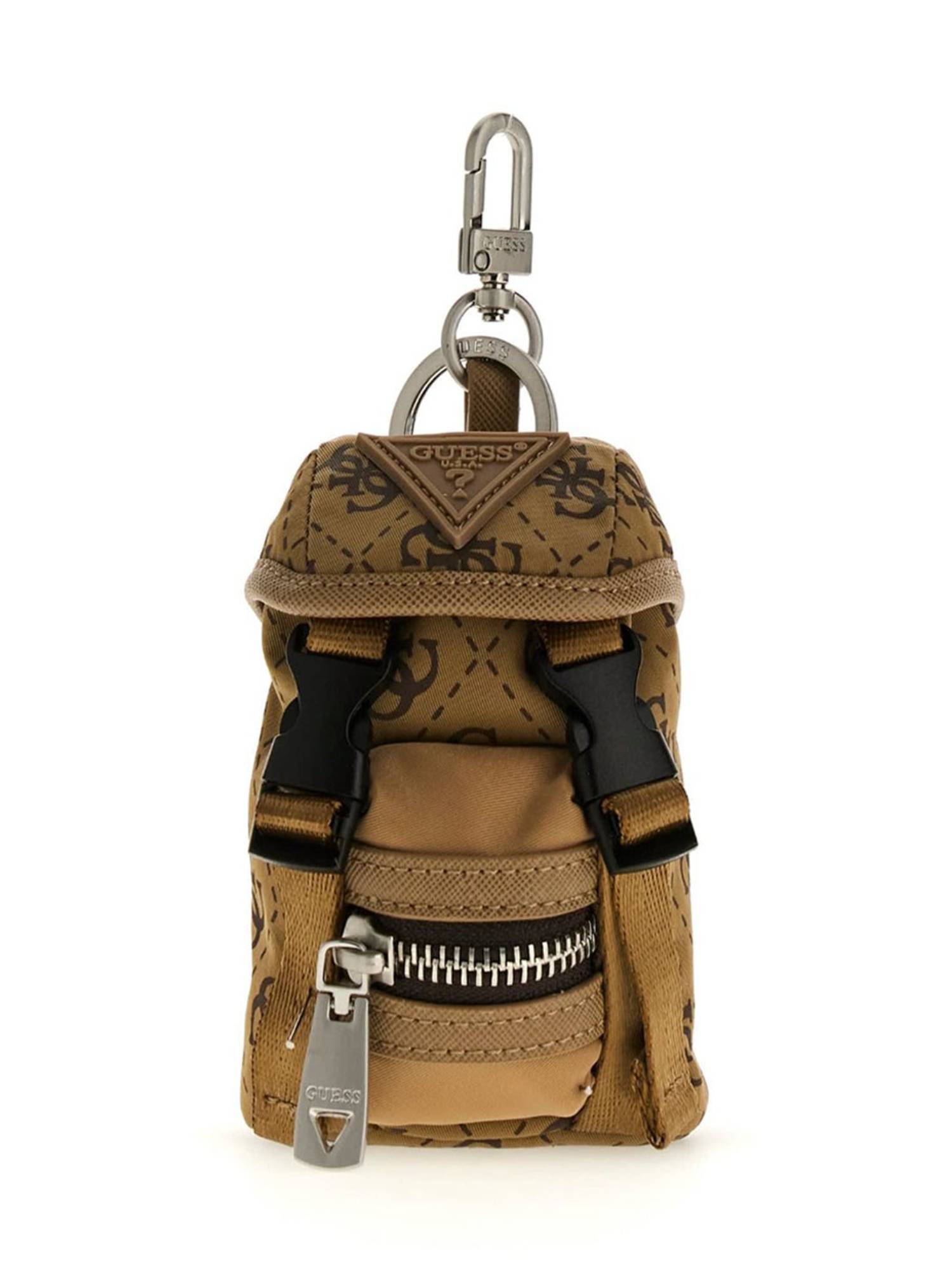 Guess Women Brown Polyester Printed Bag Charm