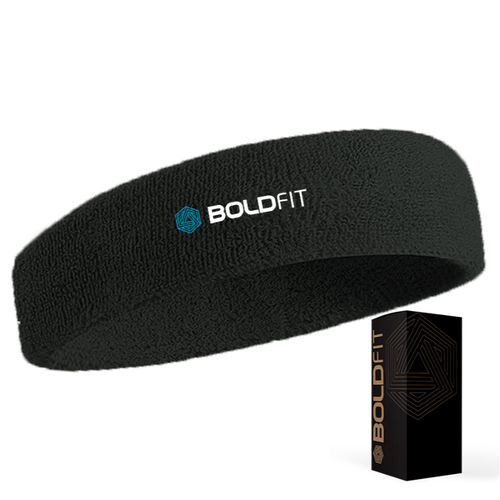 Boldfit Gym Headband For Men And Women Sports Headband For Long Hair  (Black)