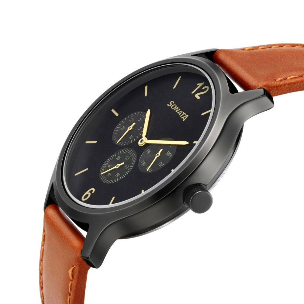 Buy Sonata 7140NL01 Dark Grey Dial Analog Watch For Men Online