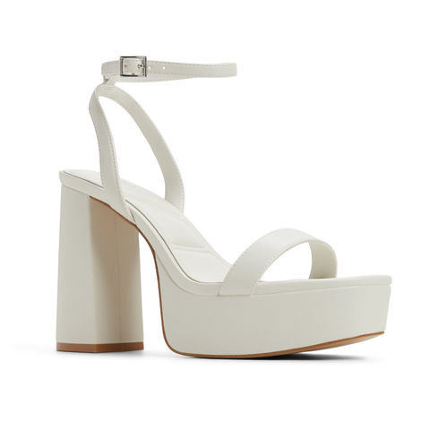 Aldo Valalannon-In121 Women White Block Heel Sandals (UK 5)
