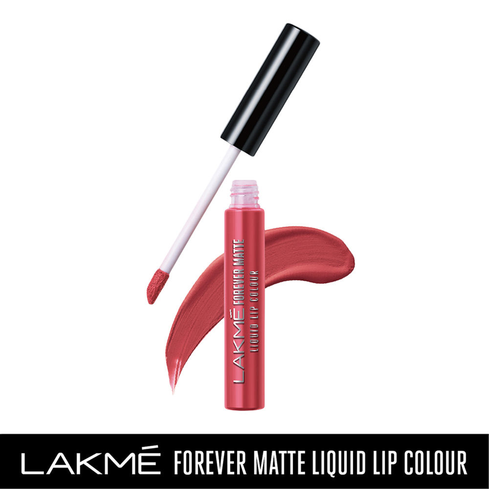 lakme forever matte liquid lip colour pink peach