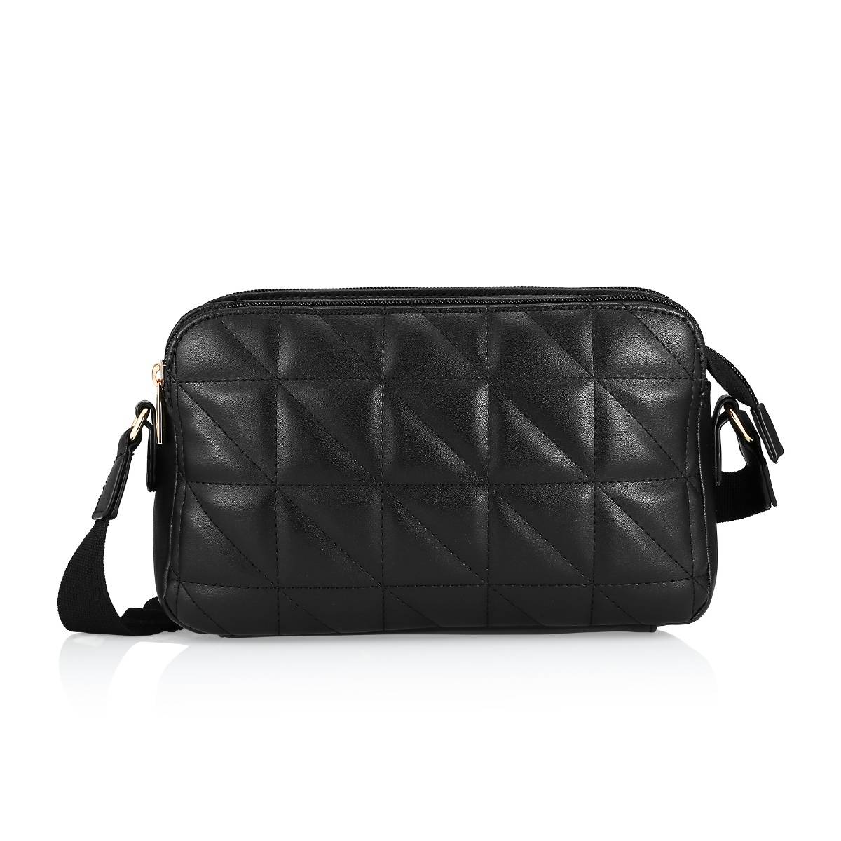 Fastrack Black Quilted Sling Bag for Women