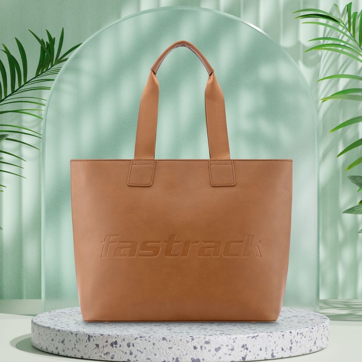 Fastrack Tan College Tote Bag for Women