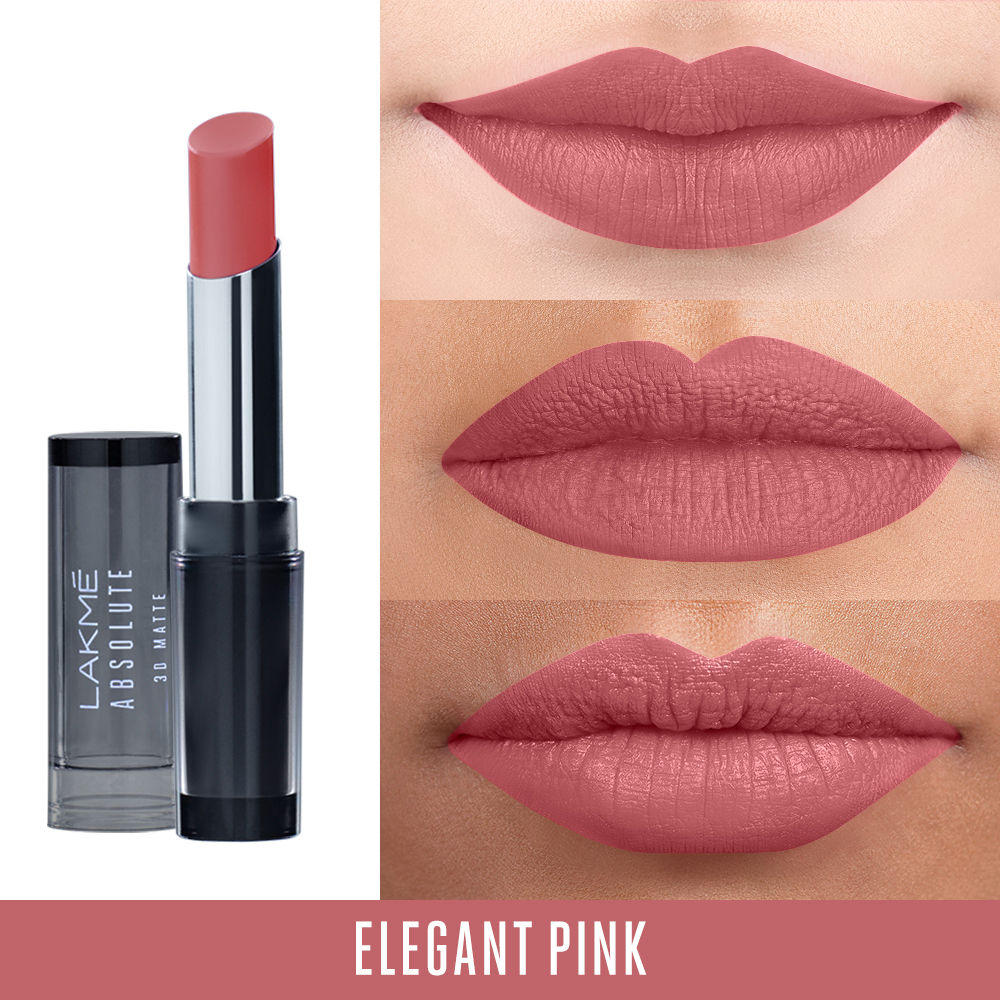 elegant pink lakme 3d lipstick