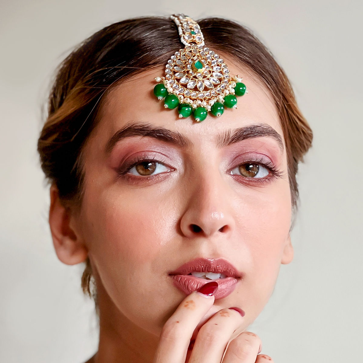 Light green maang tikka Clearance