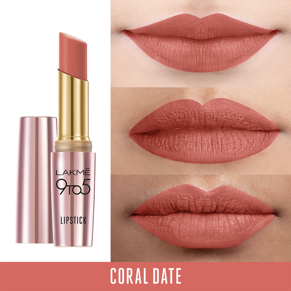 lakme coral date lipstick review