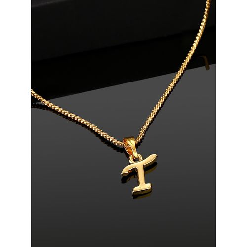 Buy Estele Valentine Gift Gold Plated Initial T Letter Pendant